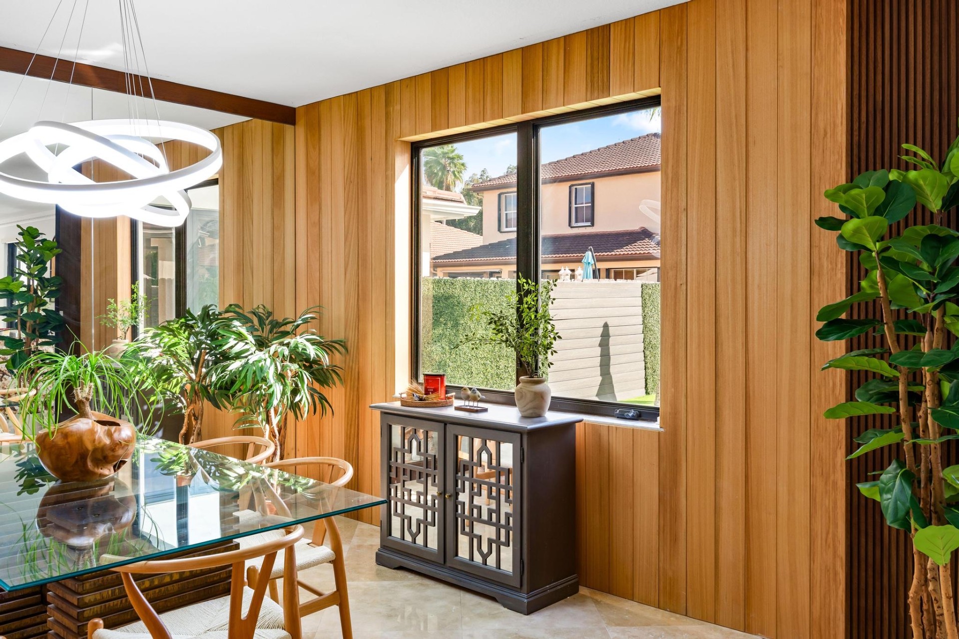 Thermally Modified Ayous interior ceiling cladding installation