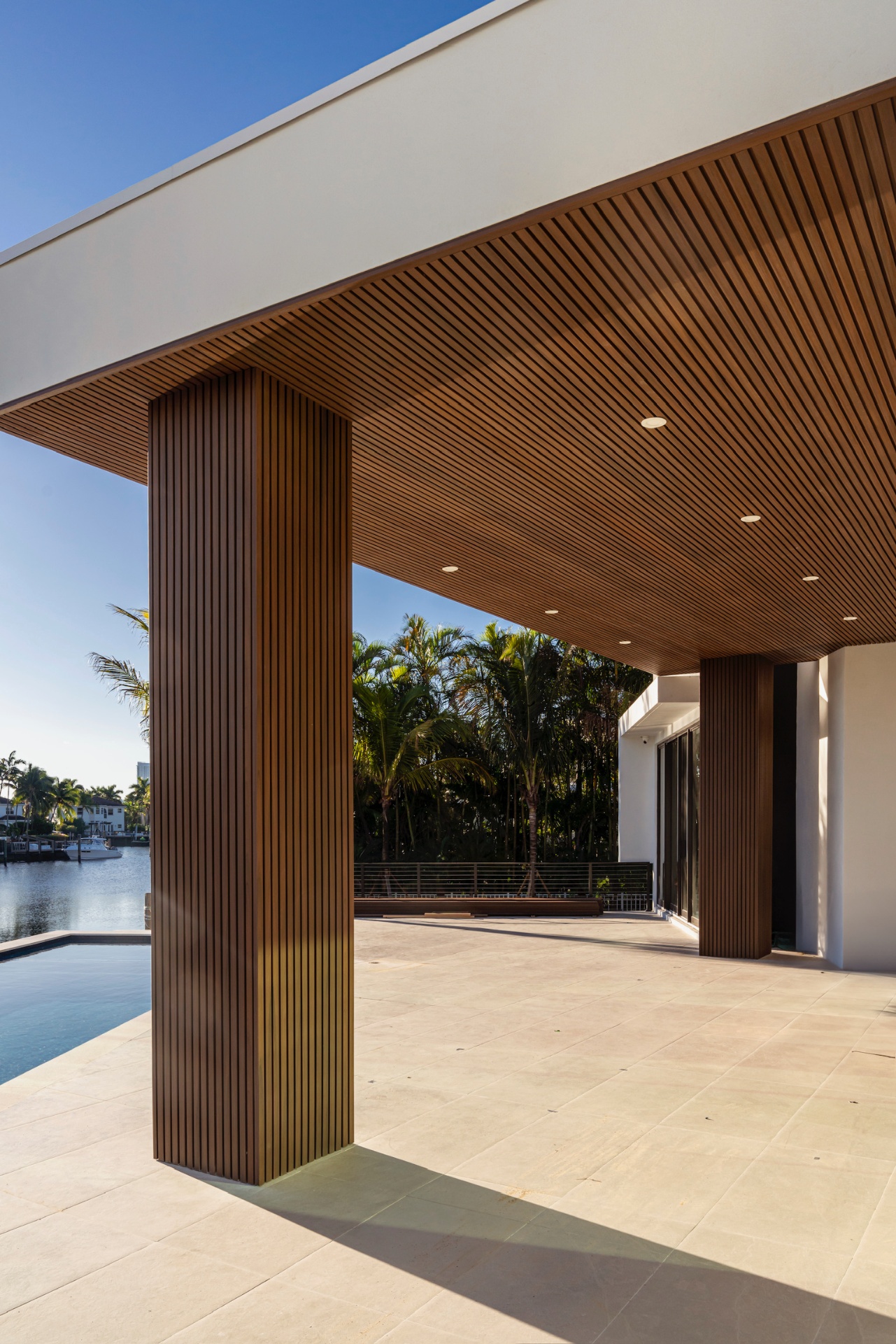 iLumber composite cladding installed on a modern exterior facade